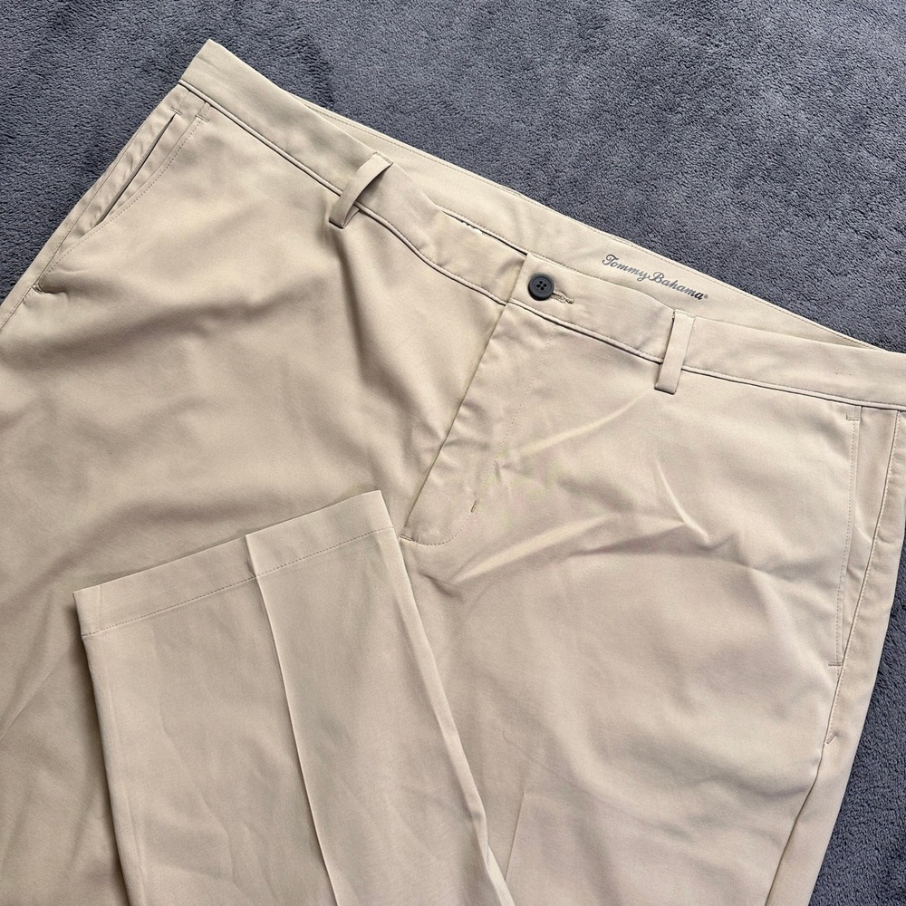 Tommy Bahama Boracay Pants Mens 42x32 Khaki Tan Performance Stretch Chino